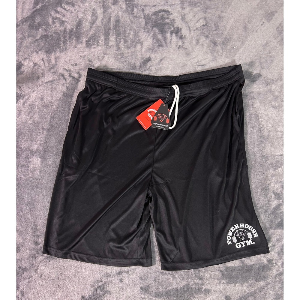 Y2K Powerhouse Gym Men's Performance Training Shorts XL Black Athletic NWT